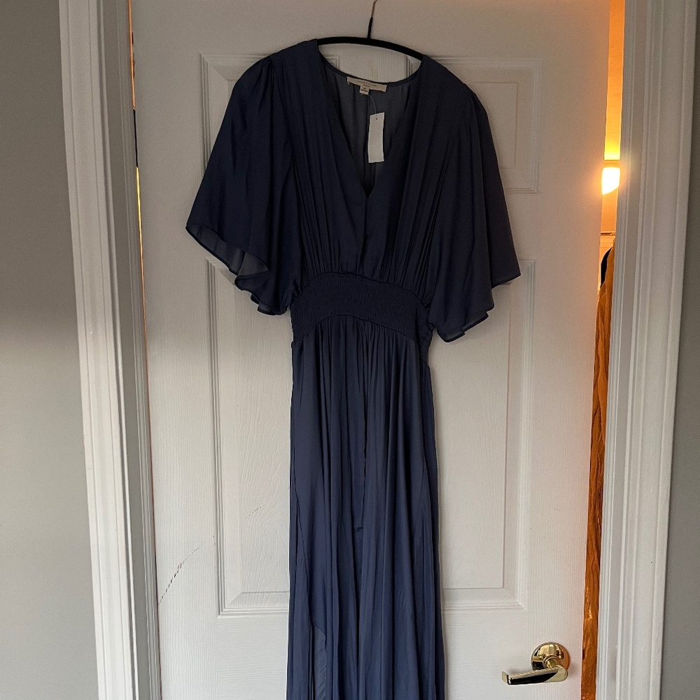 Flutter Sleeve Handkerchief Bottom Maxi Dress